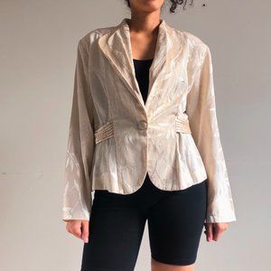 vintage cream polytonal blazer